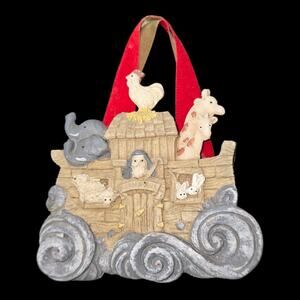 Vintage Noah's Ark 3D Resin Fridge Magnet Religious Nursery